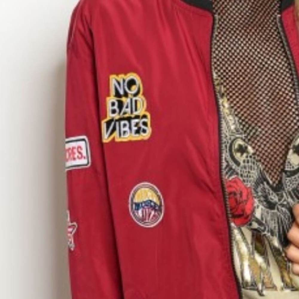 Red Long Patch Jacket - Picture 6 of 8